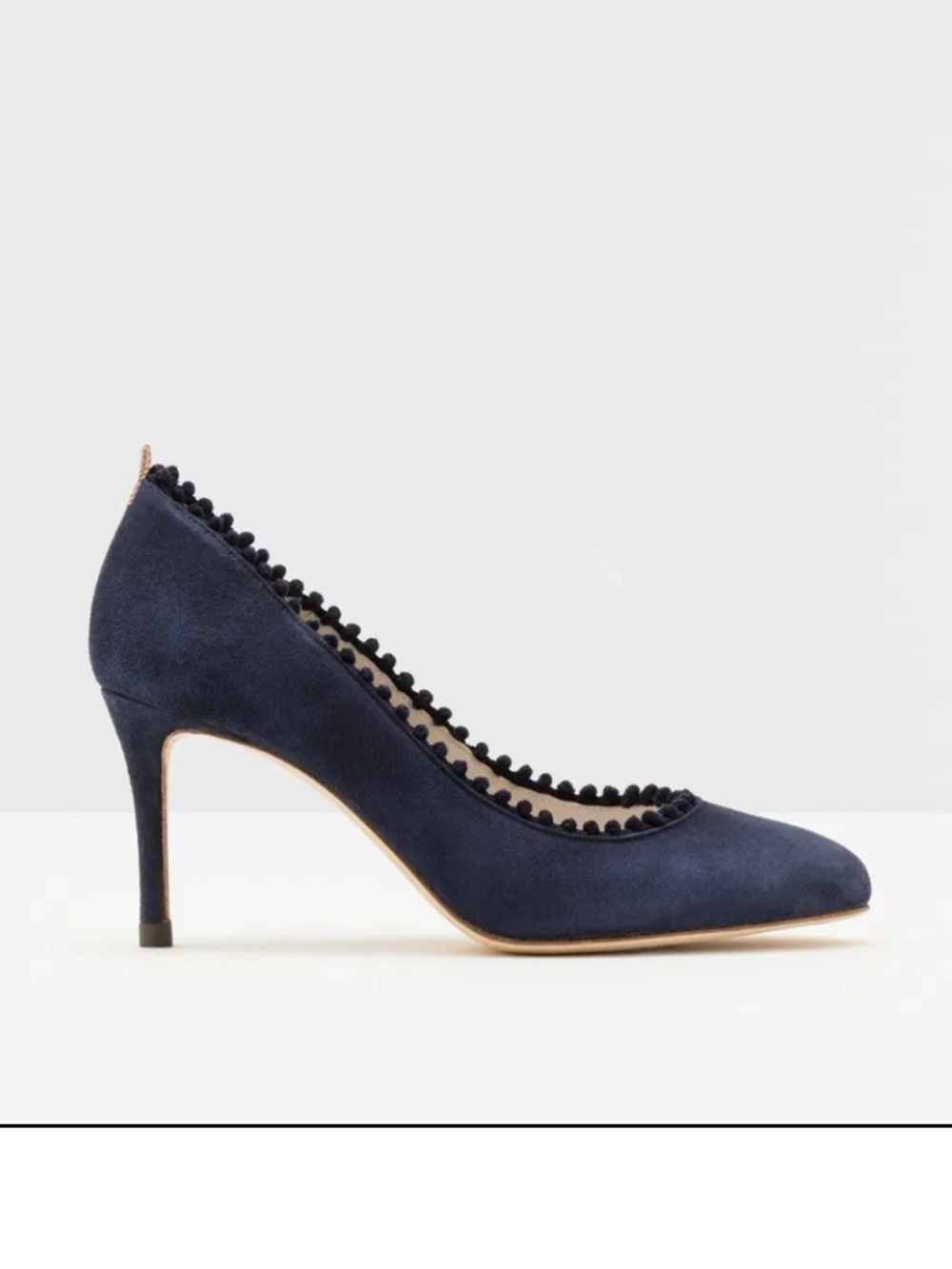 Boden Polly Mid Heel Courts Suede Navy 8.5 Pumps